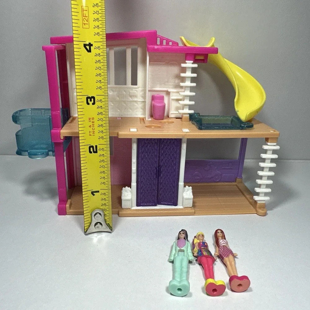 Mini BarbieLand Dreamhouse & Mini Barbie Doll Elevator Slide Pool  & 3 Dolls